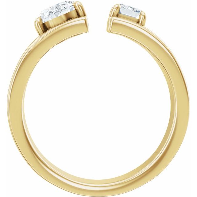 To-stens forlovelsesring i 14 kt gull – 14 kt gult gull – Laboratoriedyrkede diamanter – Oval 8,2 × 5,5 mm · 1,25 ct totalt