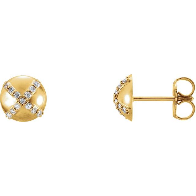 Diamantøredobber i 14 kt gult gull, 0,125 ct totalt, rund sten (par) fra Smykke24
