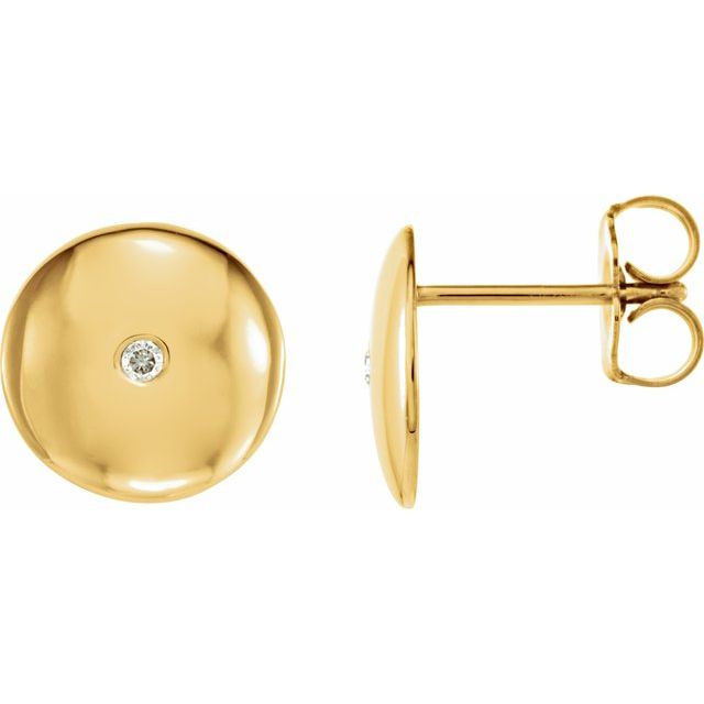 Diamantøredobber i 14 kt gult gull, 0,03 ct totalt, rund sten 1,5 mm (par) fra Smykke24
