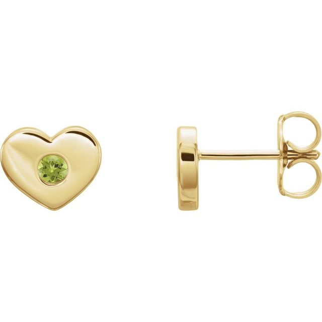 Øredobber i 14 kt gult gull med peridot, rund sten 2 mm (par) fra Smykke24