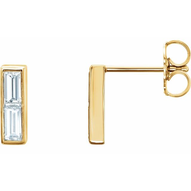 Diamantøredobber i 14 kt gult gull, 0,50 ct totalt, sten 4 × 2 mm (par) fra Smykke24