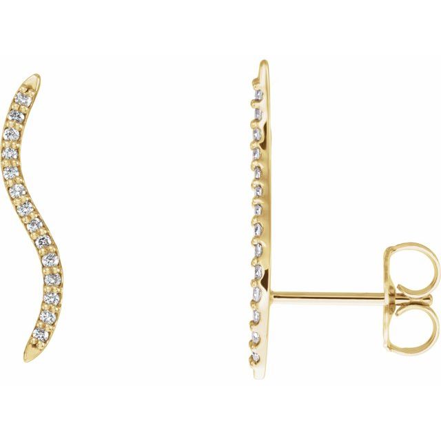 Diamantøredobber i 14 kt gult gull, 0,17 ct totalt, rund sten 1,1 mm (par) fra Smykke24
