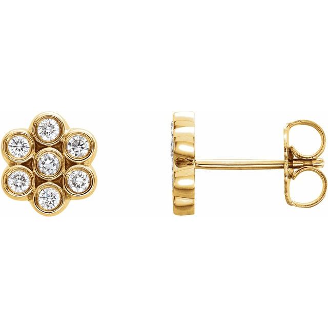 Diamantøredobber i 14 kt gult gull, 0,25 ct totalt, rund sten 1,7 mm (par) fra Smykke24