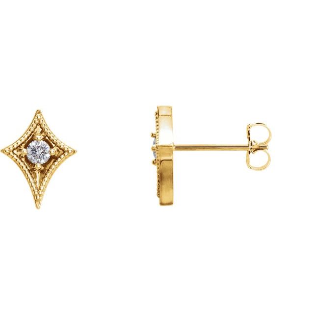 Diamantøredobber i 14 kt gult gull, 0,125 ct totalt, rund sten 2,5 mm (par) fra Smykke24