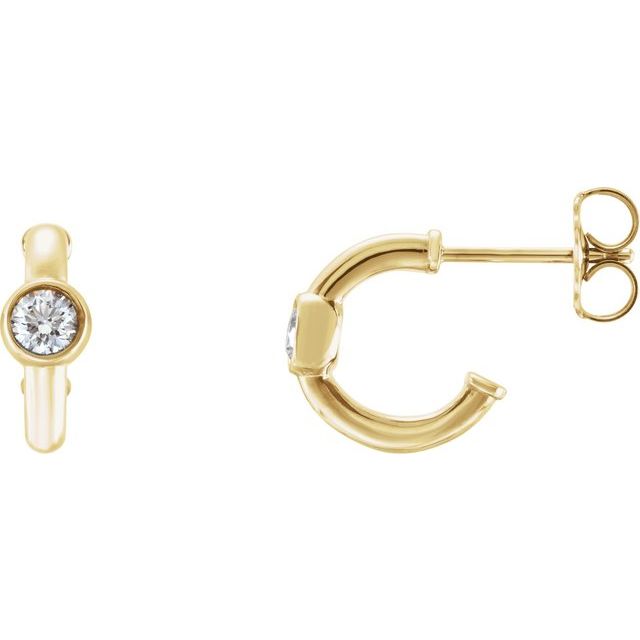Diamantcreoler i 14 kt gult gull, 0,20 ct totalt, rund sten 3 mm (par) fra Smykke24