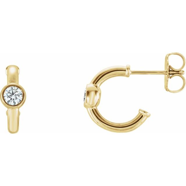 Diamantcreoler i 14 kt gult gull, 0,25 ct totalt, rund sten 3,2 mm (par) fra Smykke24