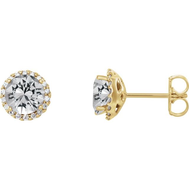 Diamantøredobber i 14 kt gult gull, 0,25 ct totalt, rund sten 3 mm (par) fra Smykke24