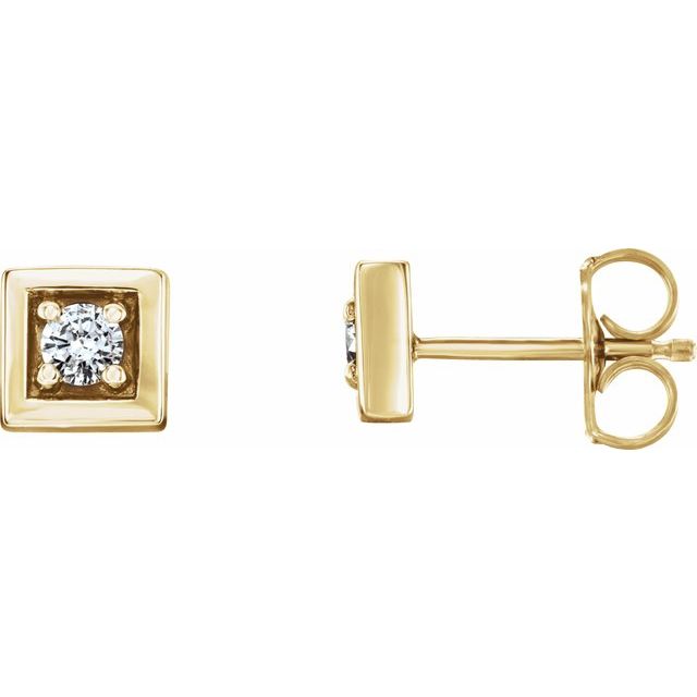 Diamantøredobber i 14 kt gult gull, 0,125 ct totalt, rund sten 2,5 mm (par) fra Smykke24