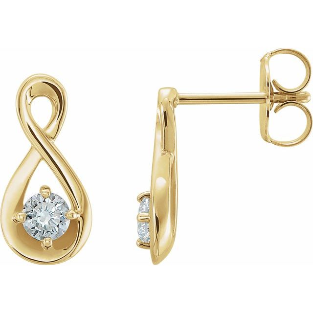 Diamantøredobber i 14 kt gult gull, 0,20 ct totalt, rund sten 3 mm (par) fra Smykke24