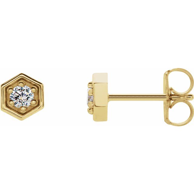 Diamantøredobber i 14 kt gult gull, 0,125 ct totalt, rund sten 2,5 mm (par) fra Smykke24