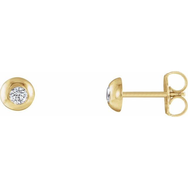 Diamantøredobber i 14 kt gult gull, 0,20 ct totalt, rund sten 3 mm (par) fra Smykke24
