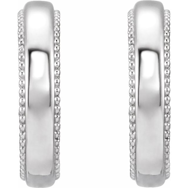 Blomstercreoler med milgrain i 14 kt gult gull, 12,6 mm (par) fra Smykke24