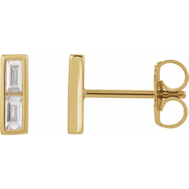 Diamantøredobber i 14 kt gult gull, 0,25 ct totalt, sten 3,25 × 1,75 mm (par) fra Smykke24