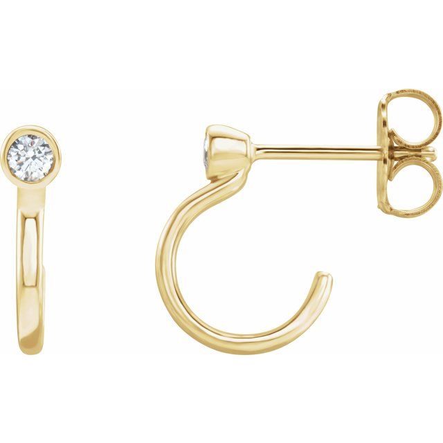 Diamantcreoler i 14 kt gult gull, 0,125 ct totalt, rund sten 2,5 mm (par) fra Smykke24