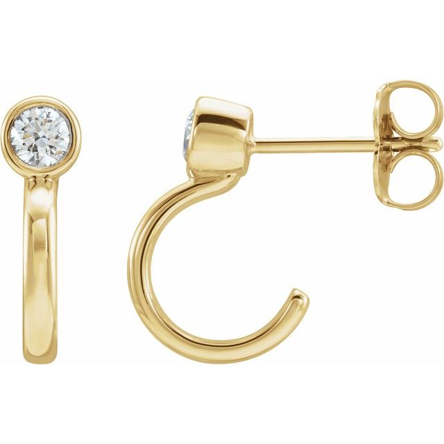 Diamantcreoler i 14 kt gult gull, 0,20 ct totalt, rund sten 3 mm (par) fra Smykke24