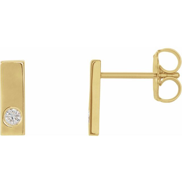 Diamantøredobber i 14 kt gult gull, 0,06 ct totalt, rund sten 2 mm (par) fra Smykke24