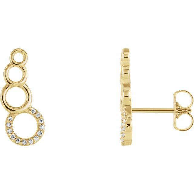 Diamantøredobber i 14 kt gult gull, 0,06 ct totalt, rund sten 0,8 mm (par) fra Smykke24