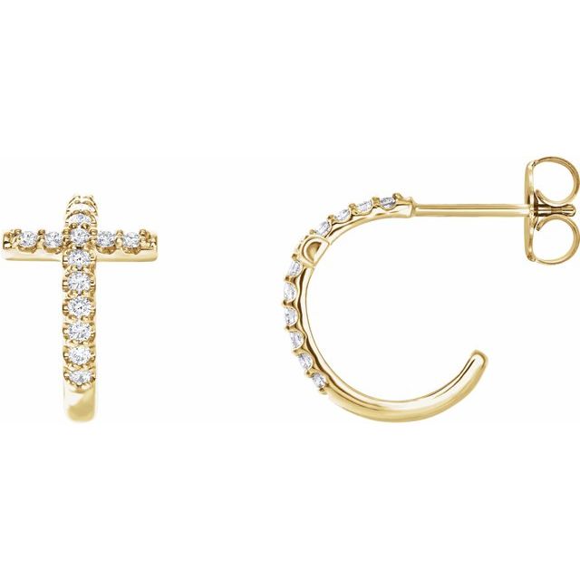 Diamantcreoler i 14 kt gult gull, 0,25 ct totalt, rund sten 1,3 mm (par) fra Smykke24