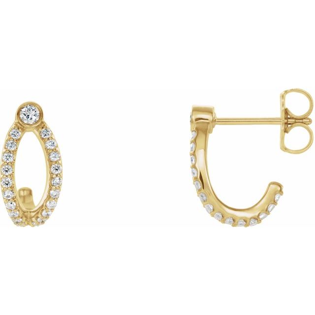 Diamantcreoler i 14 kt gult gull, 0,33 ct totalt, rund sten 2 mm (par) fra Smykke24