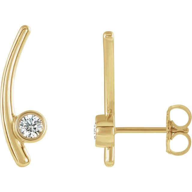 Diamantøredobber i 14 kt gult gull, 0,20 ct totalt, rund sten 3 mm (par) fra Smykke24