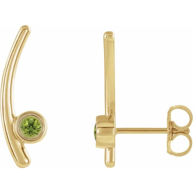 Øredobber i 14 kt gult gull med peridot, rund sten 3 mm (par) fra Smykke24