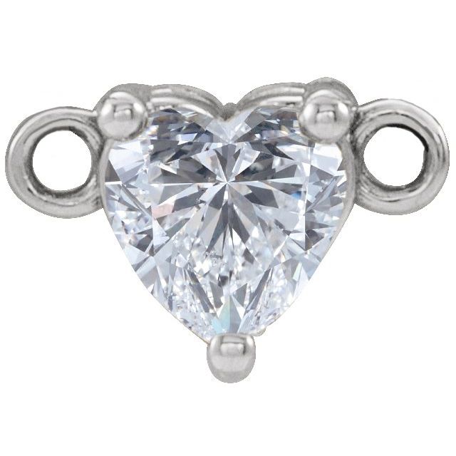 Hjerteanheng i 14 kt hvitt gull med diamant, 0,25 ct totalt, hjerteformet sten 4 × 4 mm fra Smykke24