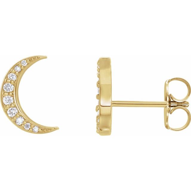 Diamantøredobber i 14 kt gult gull, 0,10 ct totalt, rund sten (par) fra Smykke24