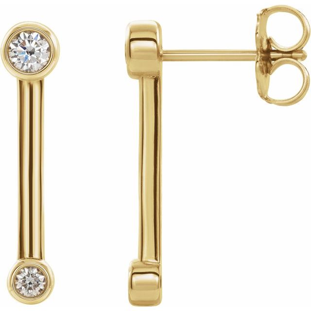 Diamantøredobber i 14 kt gult gull, 0,20 ct totalt, rund sten 2,7 mm (par) fra Smykke24