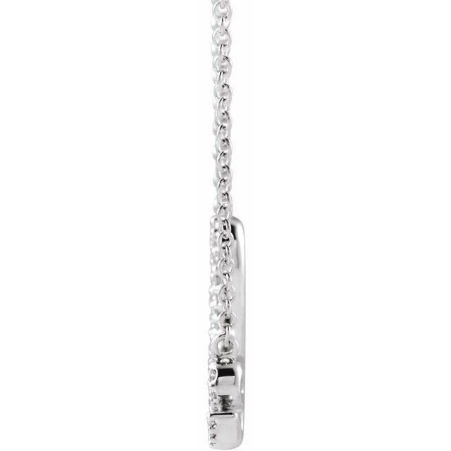 «Love»-halskjede i 14 kt hvitt gull med diamant, 0,17 ct totalt, 45,7 cm fra Smykke24