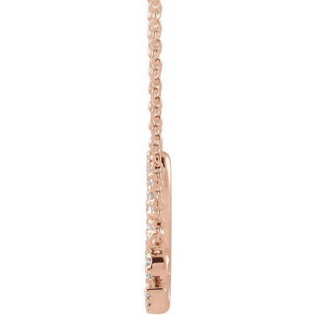 «Love»-halskjede i 14 kt roségull med diamant, 0,17 ct totalt, 45,7 cm fra Smykke24