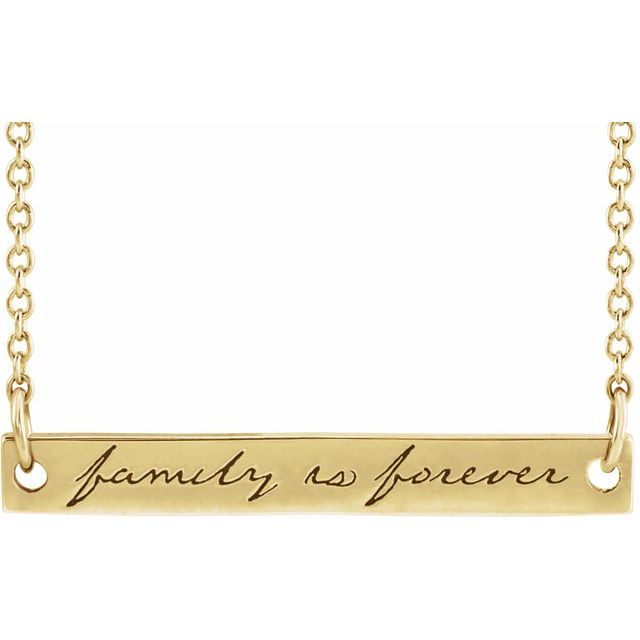 Platehalskjede «Family is Forever» i 14 kt gult gull, 45,7 cm fra Smykke24
