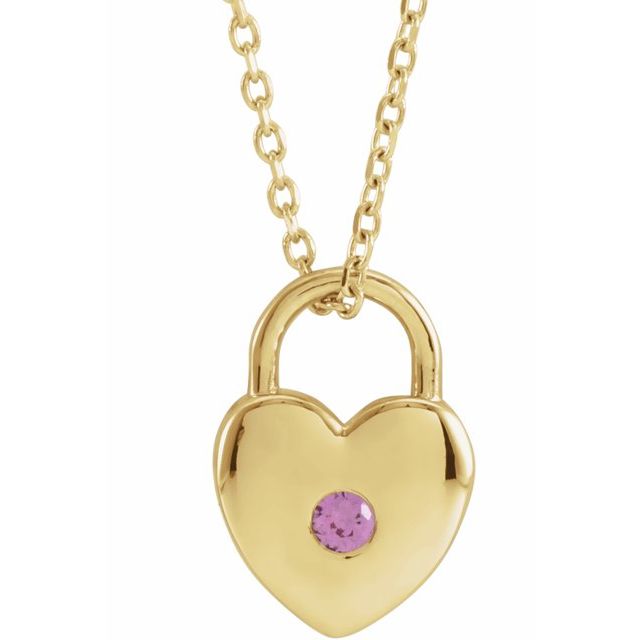 Halskjede i 14 kt gult gull med rosa safir, rund sten 2 mm, 45,7 cm fra Smykke24
