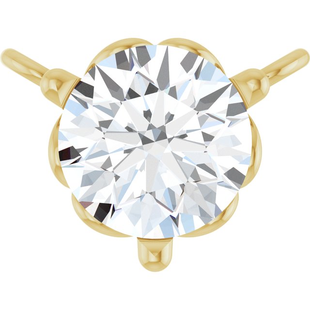 Diamantanheng i 14 kt gult gull, 0,25 ct totalt, rund sten 4 mm fra Smykke24