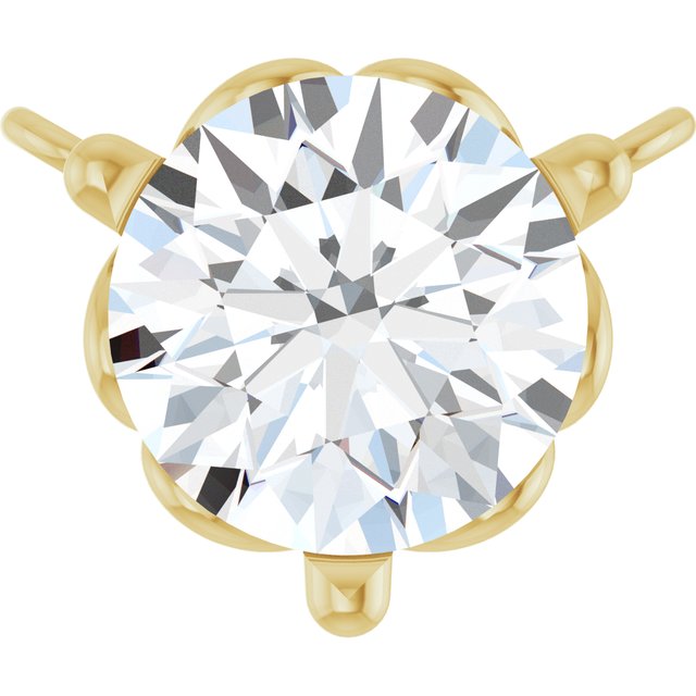 Diamantanheng i 14 kt gult gull, 0,50 ct totalt, rund sten 5 mm fra Smykke24