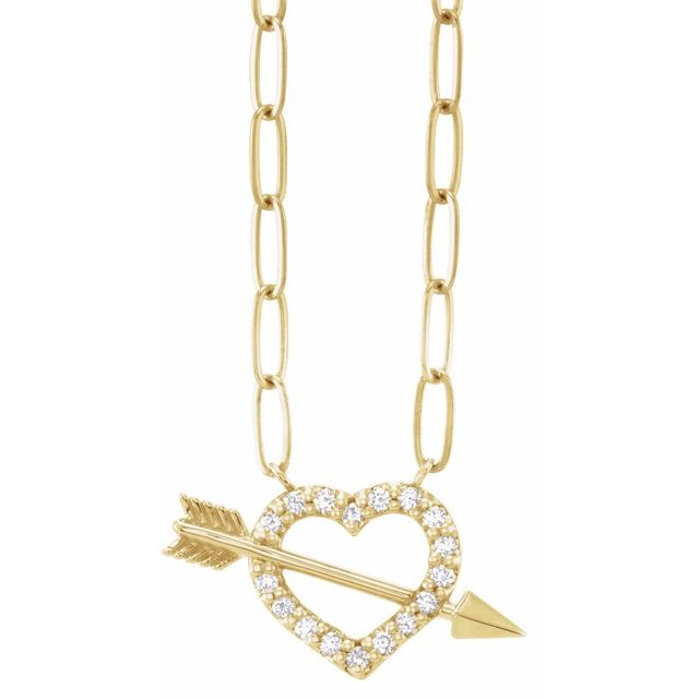 Diamanthalskjede i 14 kt gult gull, 0,125 ct totalt, rund sten 1,2 mm, 40,6 cm fra Smykke24