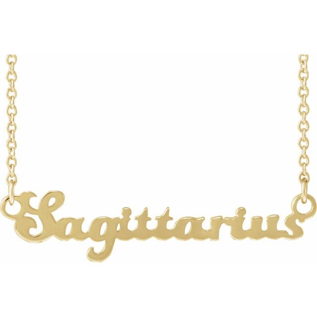 Stjernetegnhalskjede «Sagittarius» (Skytten) i 14 kt gult gull fra Smykke24