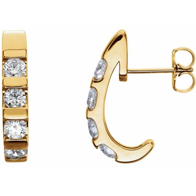 Diamantcreoler i 14 kt gult gull, 1,00 ct totalt, rund sten 3,2 mm (par) fra Smykke24