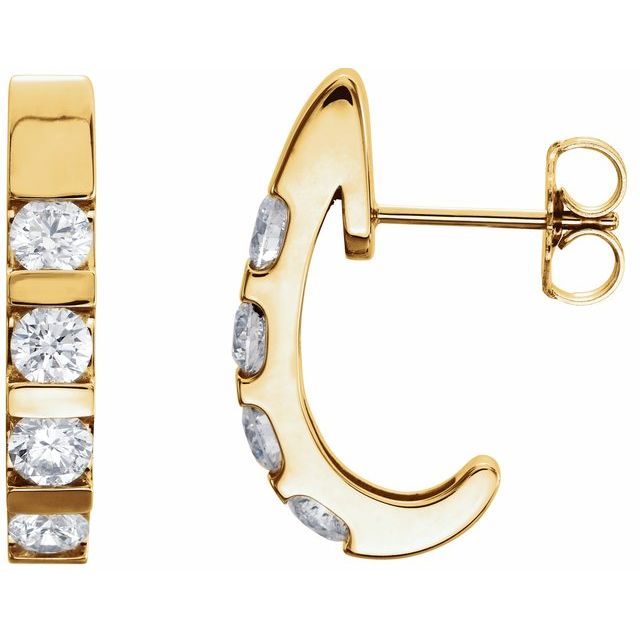 Diamantcreoler i 14 kt gult gull, 1,20 ct totalt, rund sten 3,5 mm (par) fra Smykke24