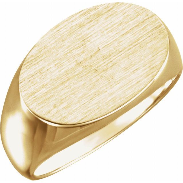 Oval signetring i 10 kt gult gull, 18 × 12 mm fra Smykke24