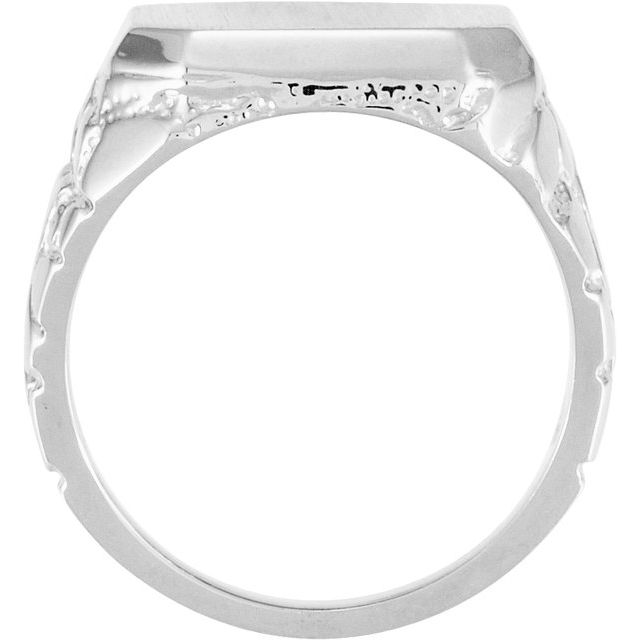 Åttekantet signetring i 10 kt gult gull, 18 × 16 mm fra Smykke24