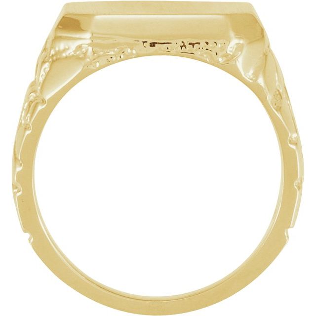 Åttekantet signetring i 10 kt gult gull, 18 × 16 mm fra Smykke24