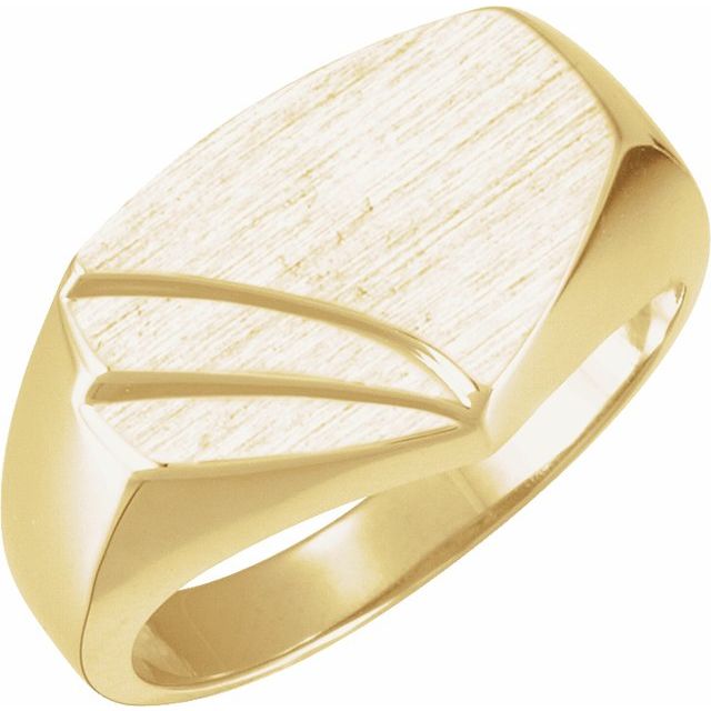 Signetring i 10 kt gult gull, 13 × 12 mm fra Smykke24