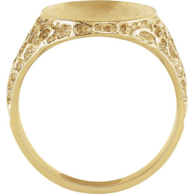 Oval signetring i 10 kt gult gull, 19 × 15 mm fra Smykke24