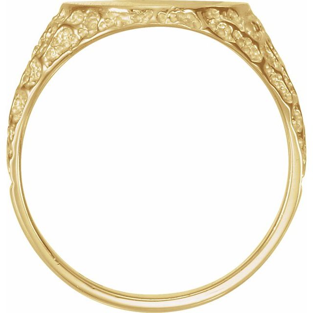 Oval signetring i 10 kt gult gull, 19 × 15 mm fra Smykke24