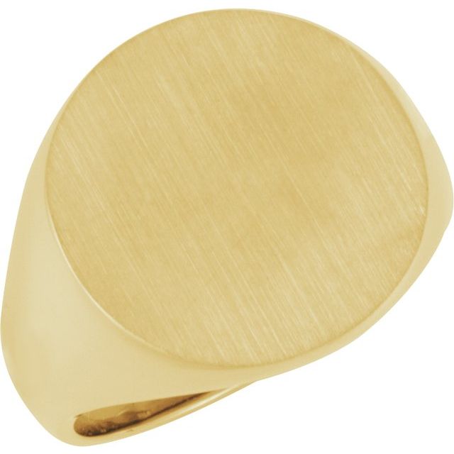 Rund signetring i 10 kt gult gull, 18 mm fra Smykke24