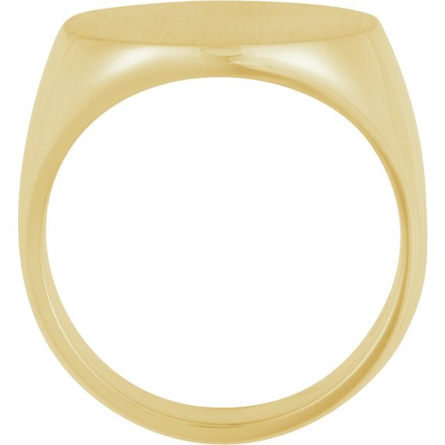Rund signetring i 10 kt gult gull, 18 mm fra Smykke24