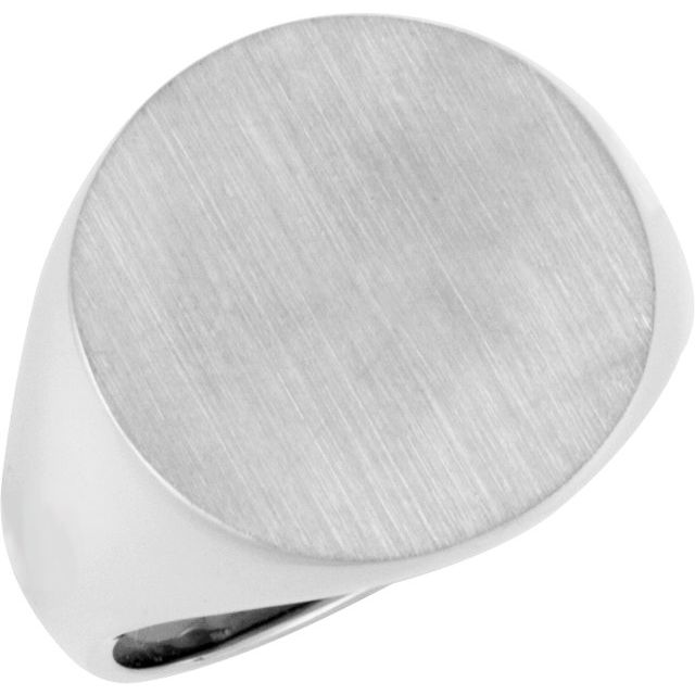 Rund signetring i 10 kt gult gull, 18 mm fra Smykke24