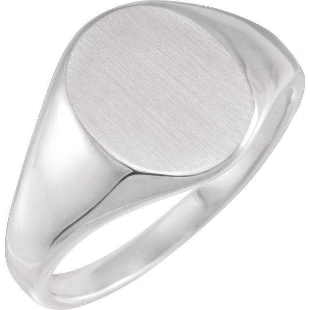 Oval signetring i 10 kt gult gull, 14,6 × 12,1 mm fra Smykke24