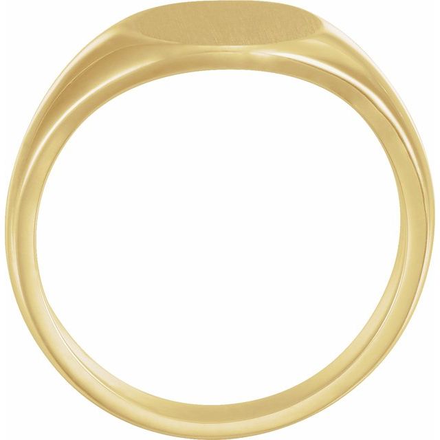 Oval signetring i 10 kt gult gull, 12,5 × 10,5 mm fra Smykke24