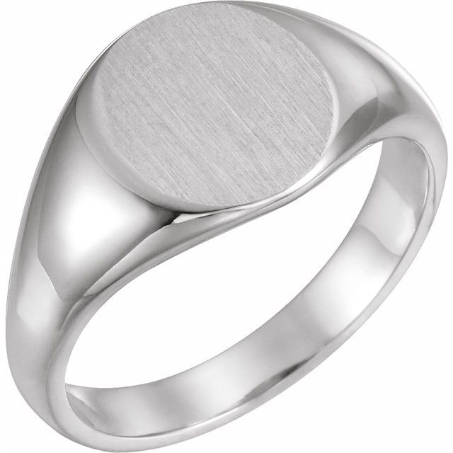 Oval signetring i 10 kt gult gull, 12,5 × 10,5 mm fra Smykke24